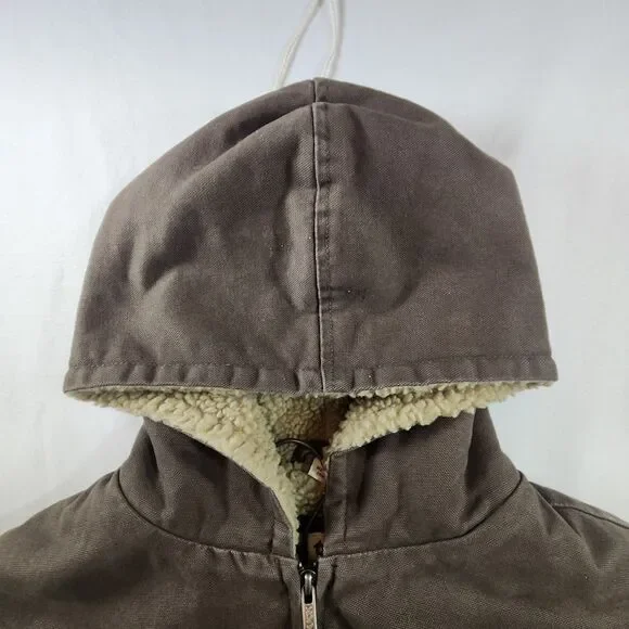 Dri-Duck Coat for Her Jacket Womens Size XXL Brown Hooded Sherpa Lined - Picture 5 of 16